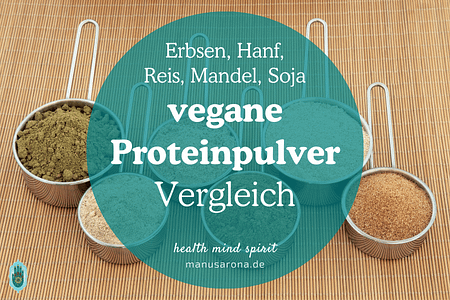 Vergleich vegane Proteinpulver Erbsen Hanf Mandel Reis Soja